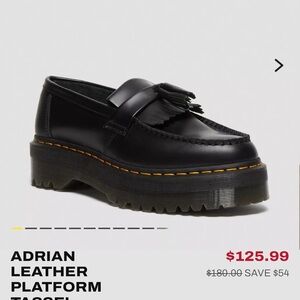 Adrian Leather Platform Tassel Loafers - Black